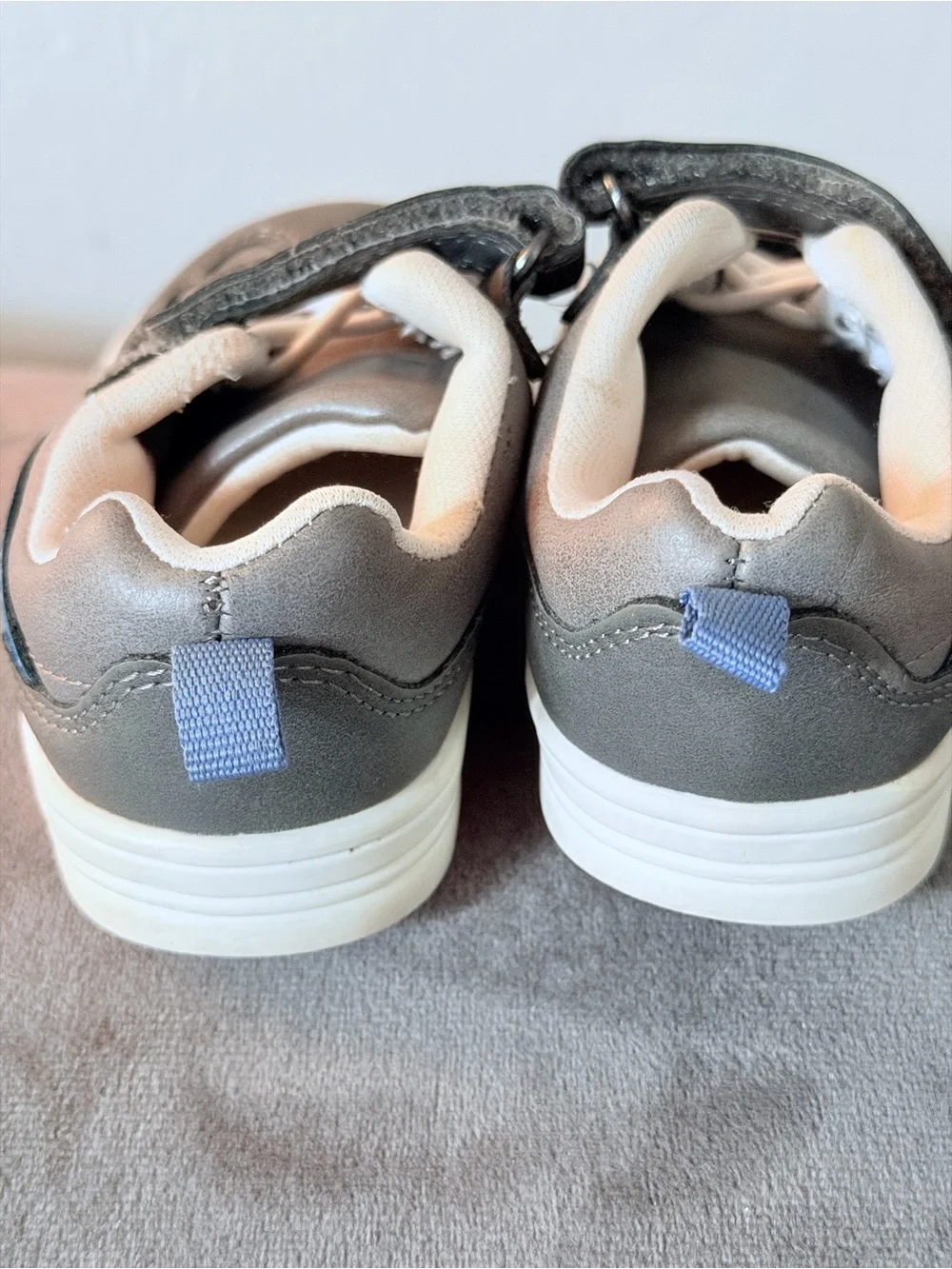 OshKosh Gray and Blue Toddler Strap Sneakers